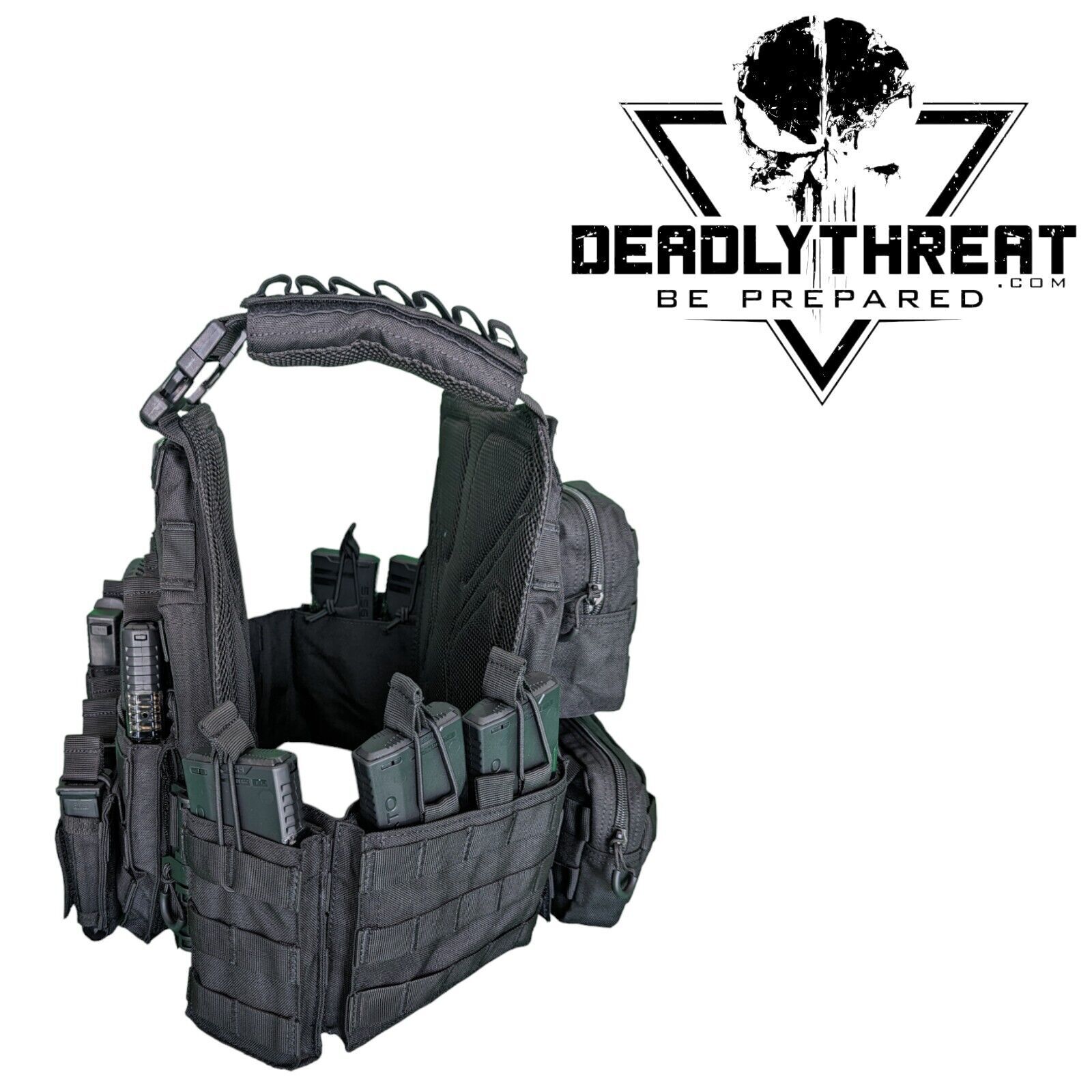 Urban Assault Black Storm Tactical Vest Plate Carrier W/ Level III Armor Plates