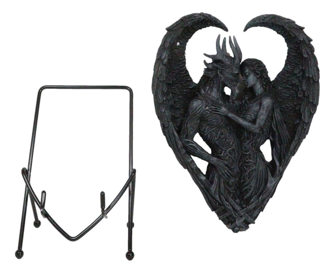 Solemn Vow Innocence Satan Demon And Lilith Dark Angel Heart Plaque With Stand