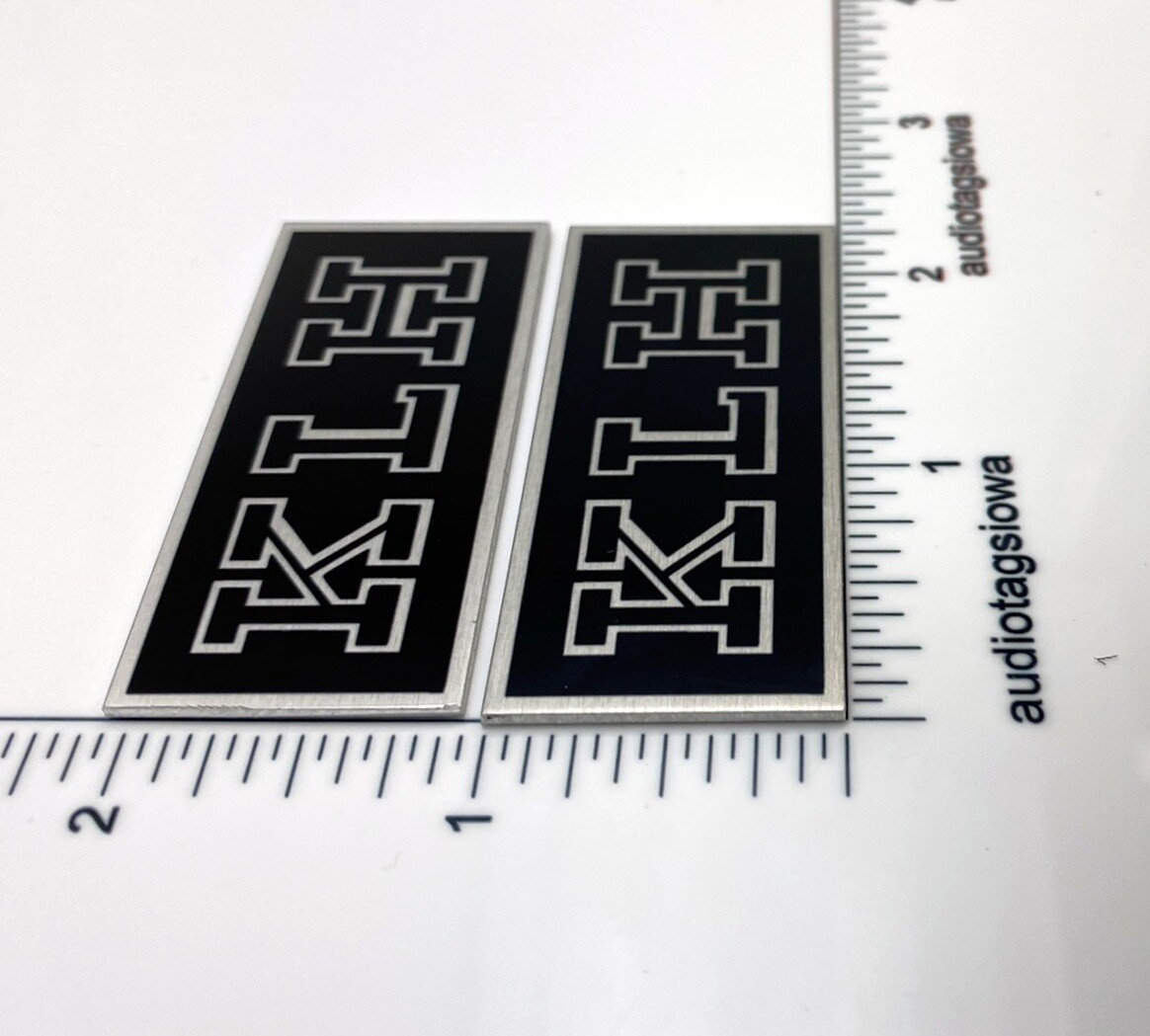 KLH Speaker Grill Badge Pair Emblem Custom Made Thick Aluminum