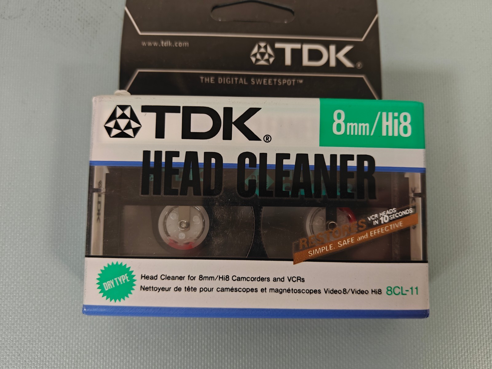 TDK 8mm Hi8 Head Cleaner New Sealed 8CL-11