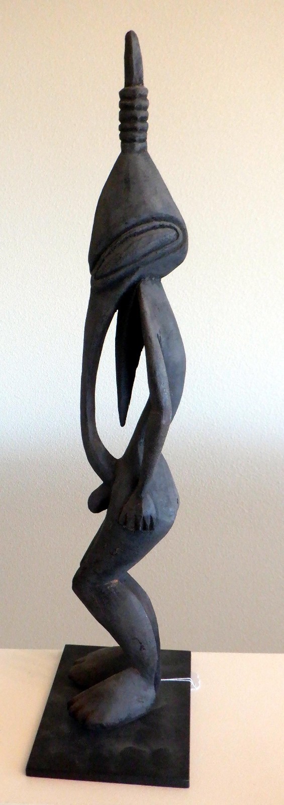 Wokem Ancestor Figure, Karam River region of Papua New Guinea, 17.5" w/stand