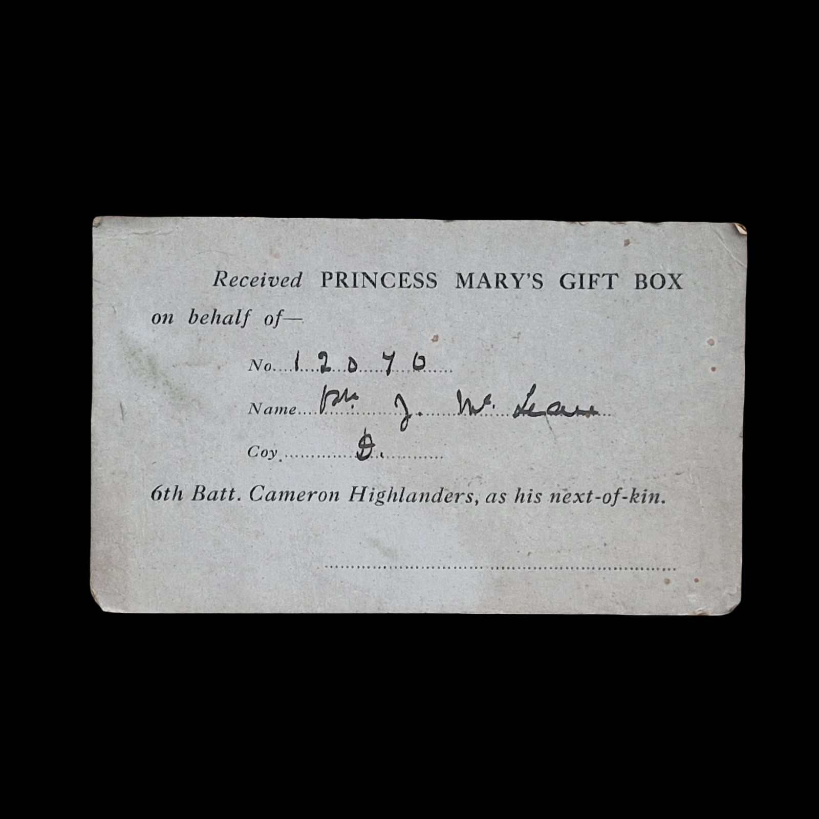 Cameron Highlanders PIPER WW1 Medal Trio 1914 Christmas Tin from Girvan, Ayr