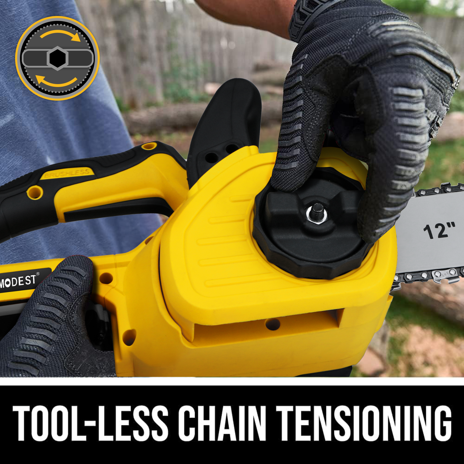 Fit DEWALT 20V MAX Battery Brushless 12 in. Compact Cordless Chainsaw w/2 chains