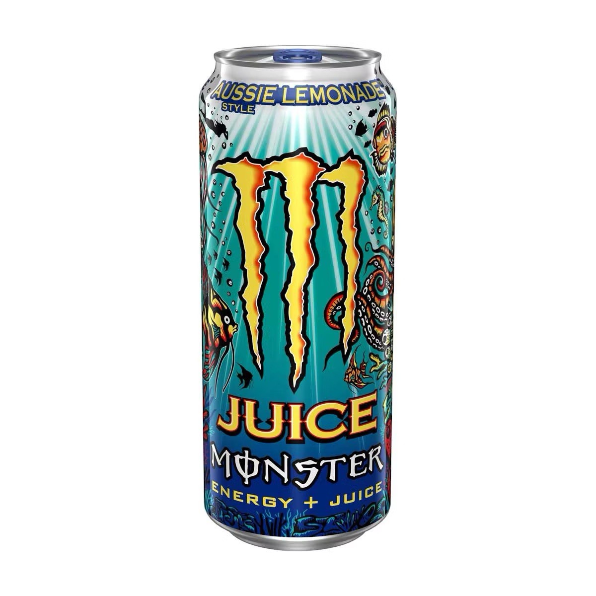 Monster Energy + Juice Aussie Style Lemonade 16 Fl Oz Cans Case (24 Pack)