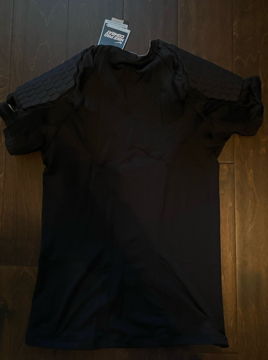 NIKE Men’s PRO COMBAT Compression 2Pad Football Shirt Sz.L NEW 373113-010 BLACK