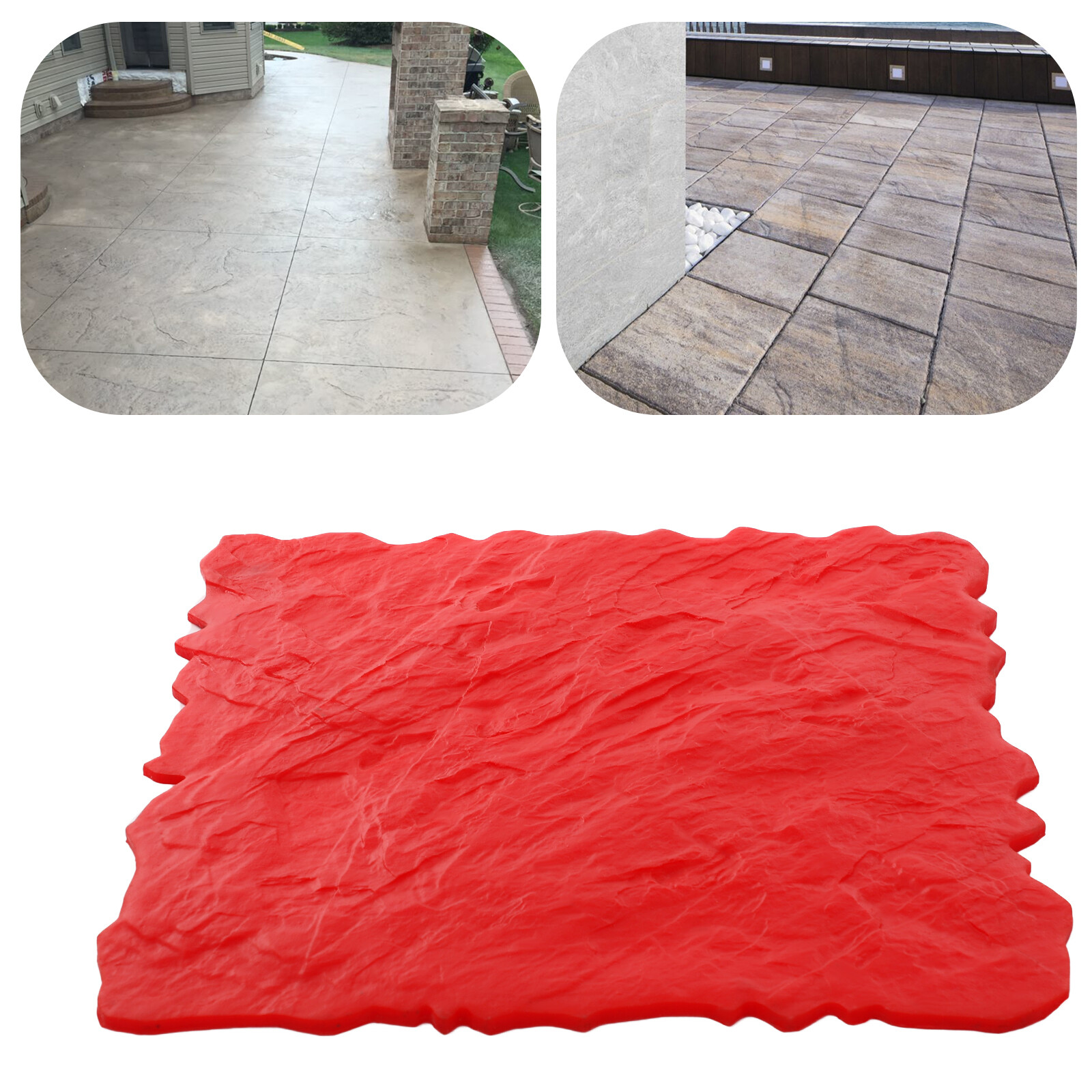 Concrete Seamless Stamp Mat 19.69*19.69in Red Concrete Stamp Molds 5.73 lbs NEW