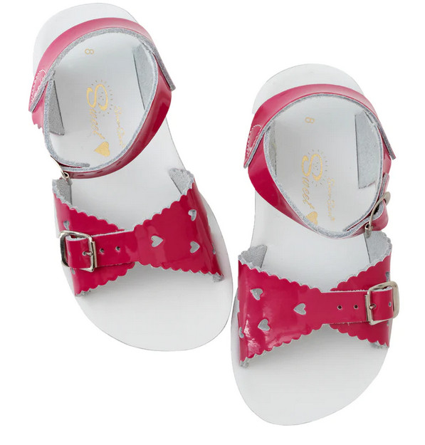 Sun-San Salt Water Sweetheart Shiny Fuchsia Sandals - Big Kids Size 3