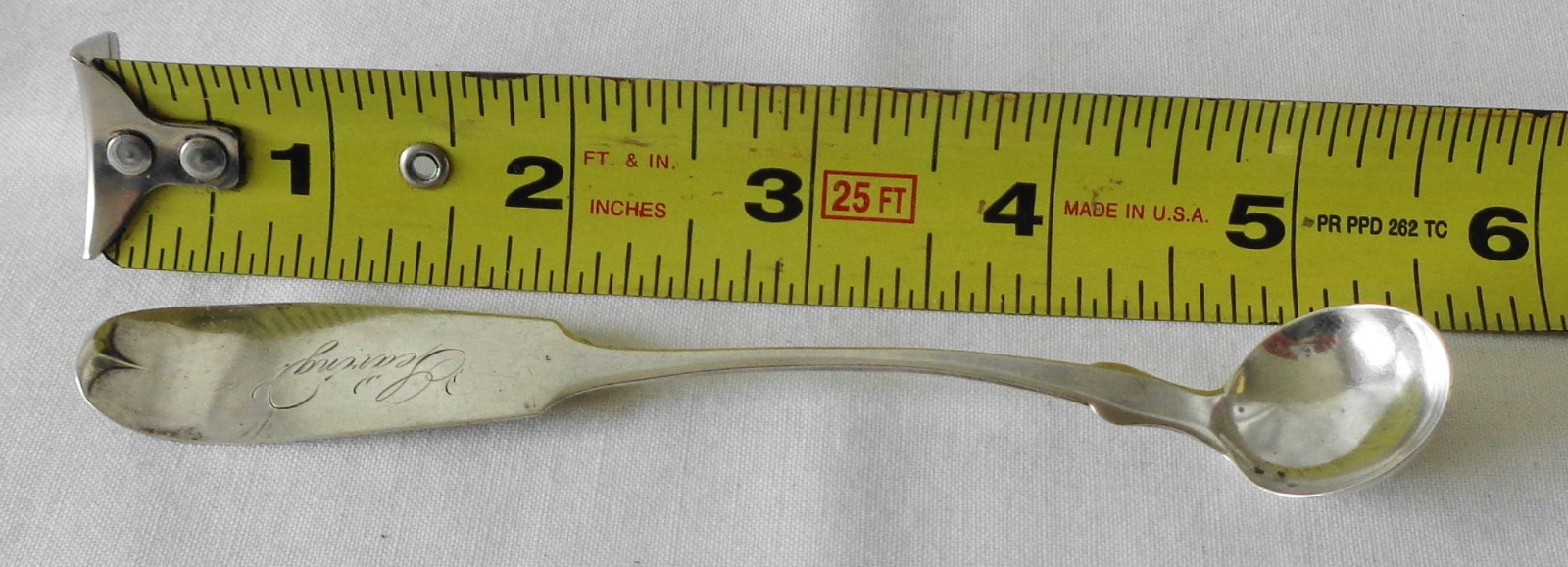 Antique Hallmarked Coin Silver Condiment Ladle Mustard 5 3/8" & 9 grams