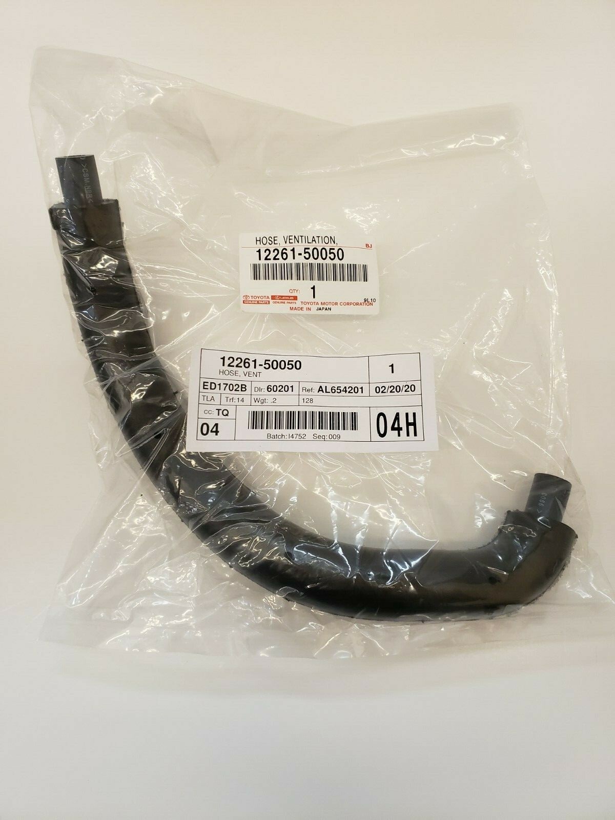 LEXUS OEM FACTORY PCV VALVE VENTILATION HOSE 12261-50050