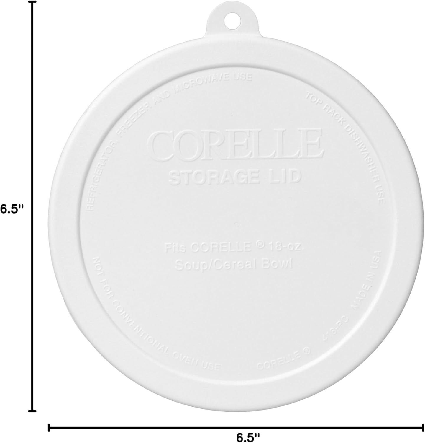 Corelle White Round Plastic Replacement Bowl Cover 418-PC 18oz Bulk 10 Pack NEW!