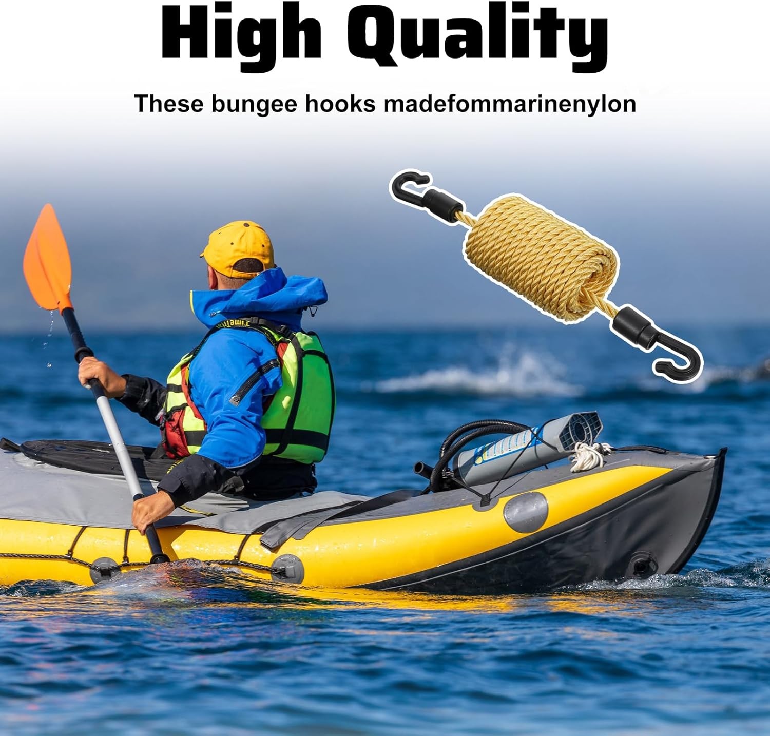 20 Pcs Bungee Cord Hooks, Shock Cord Hooks for 1/4" and 3/16" Rope Terminal Ends