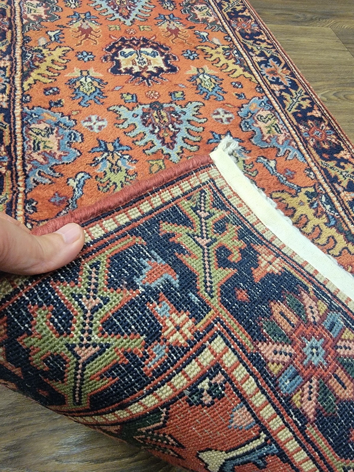 2'8×10ft Hand Knotted 100% Pure Wool Herize Design Runner Vintage Rub