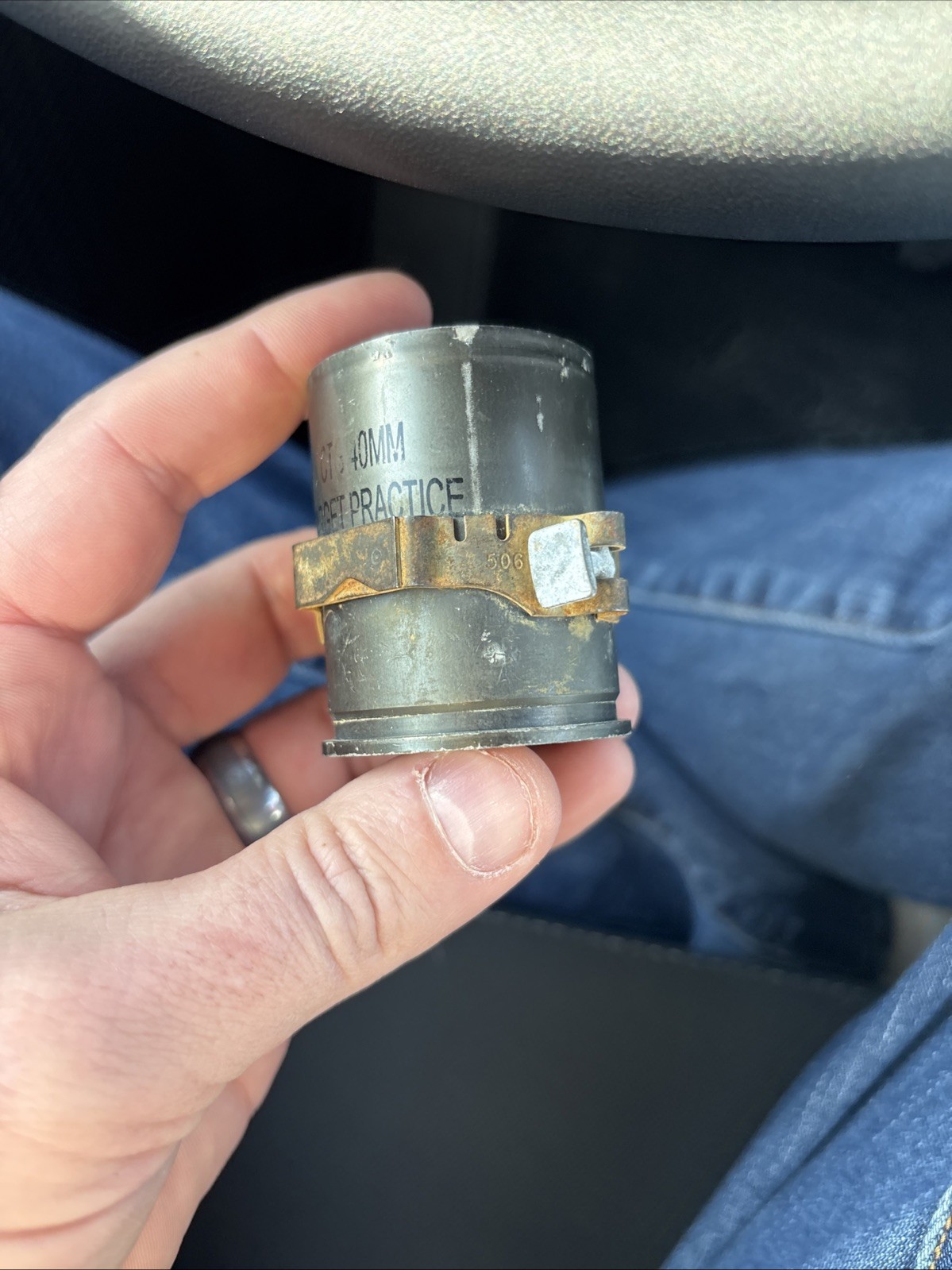 Vintage 40MM Navy Empty Spent Shell Trench Art Ash Tray/Paperweight Cartridge