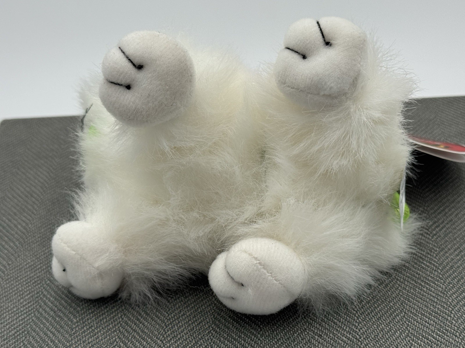 NEW Meanies Shocking Stuffers '99 Blinky The Cat Bean Bag Plush 5" White Vintage