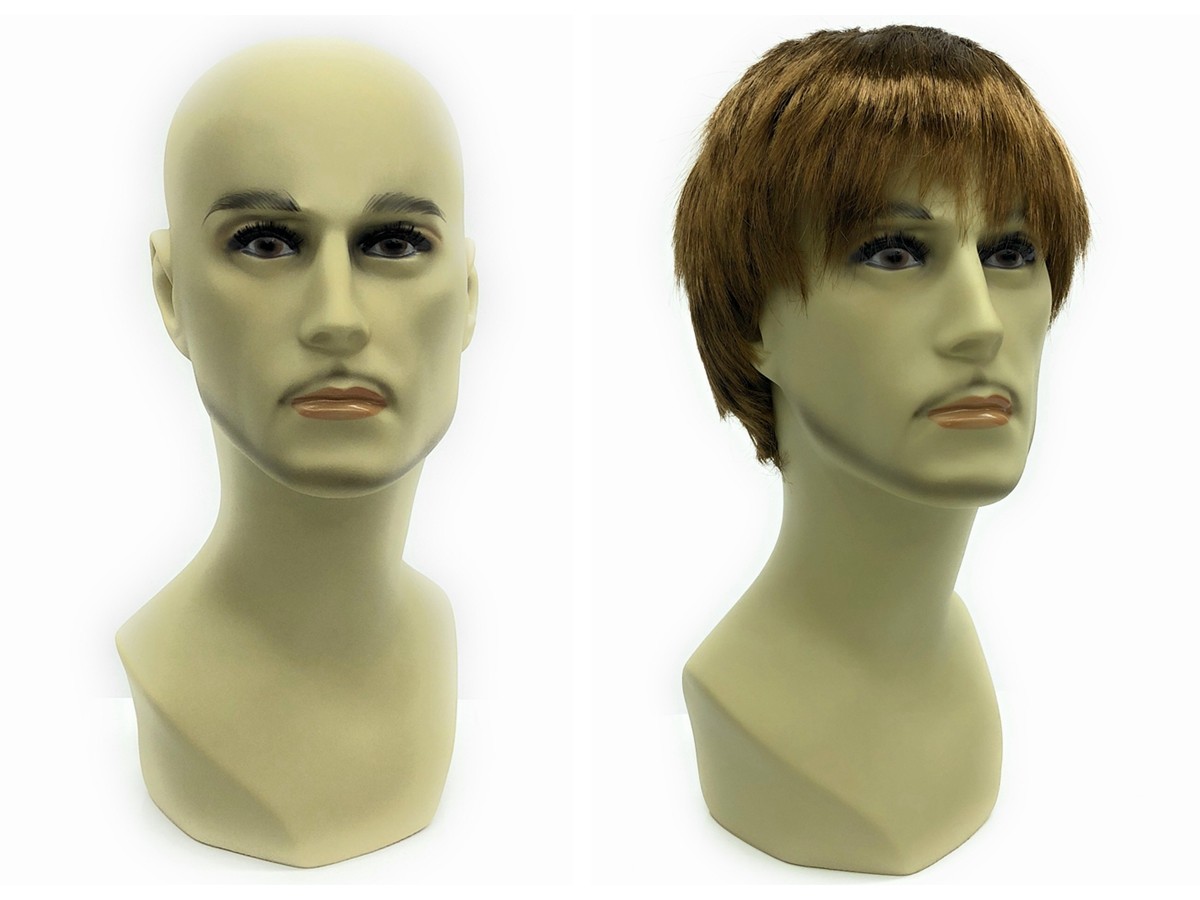 2PCS Male Mannequin Head Bust Wig Hat Jewelry Display #MD-JackF1 X2