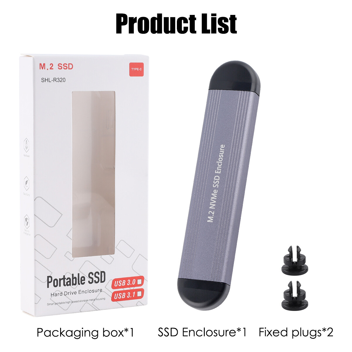 M.2 NVMe SSD To USB 3.1 Type C Drive External Enclosure Case Adapter 10 Gbps