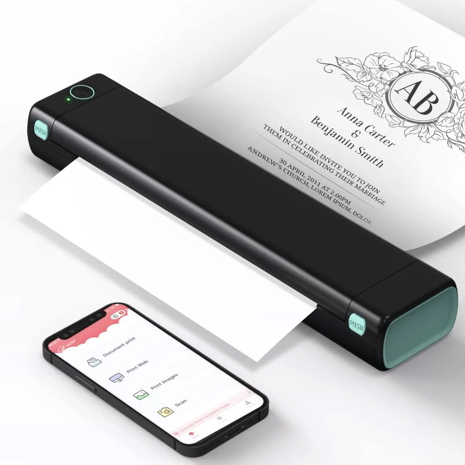 Phomemo M08F Portable Thermal Bluetooth Printer Support for 8.5"x11" US Letter