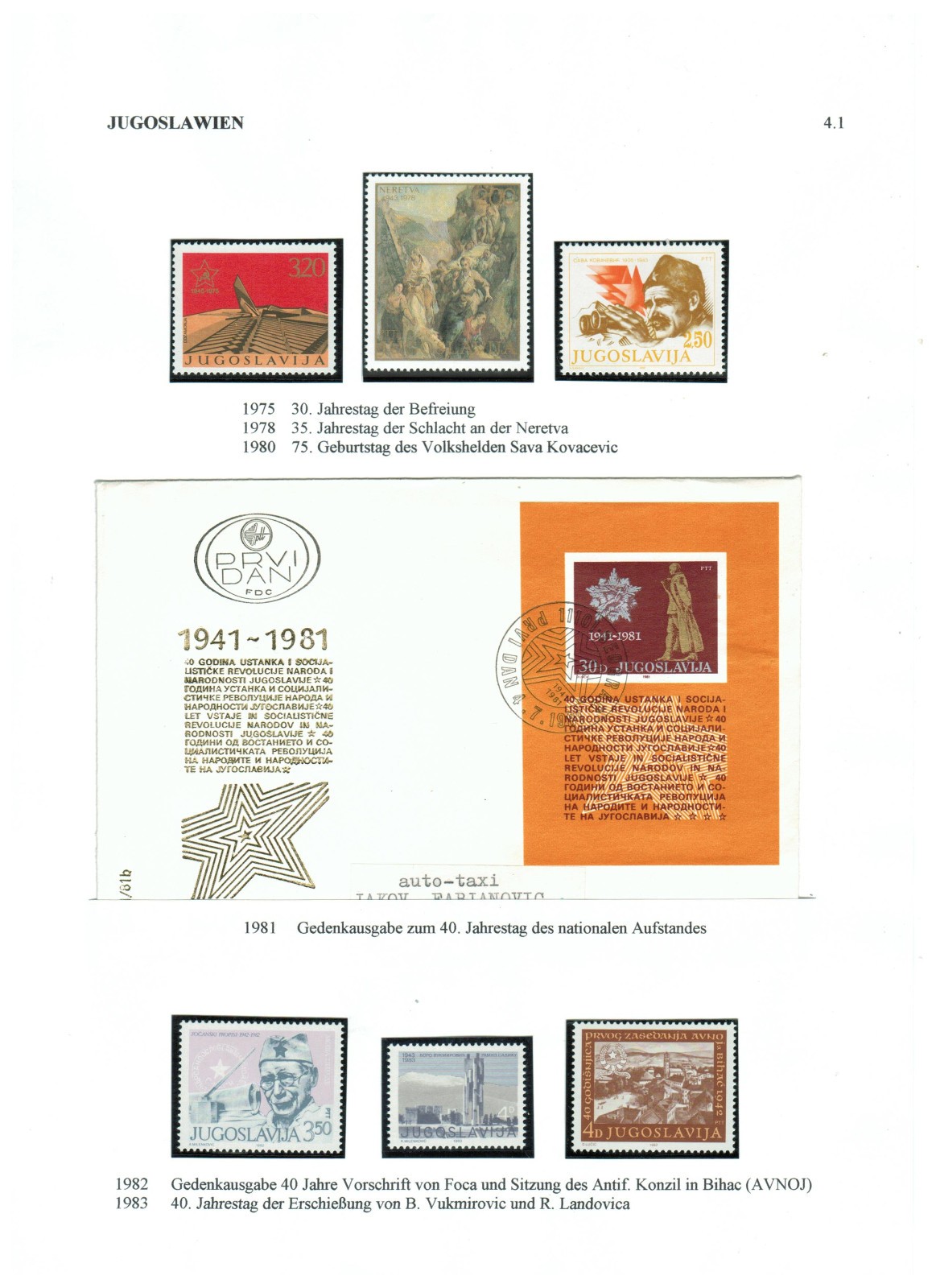 Yugoslavia (+ Triest Zone B) - Selection of Stamps on 9 Exhibition pages #A3748