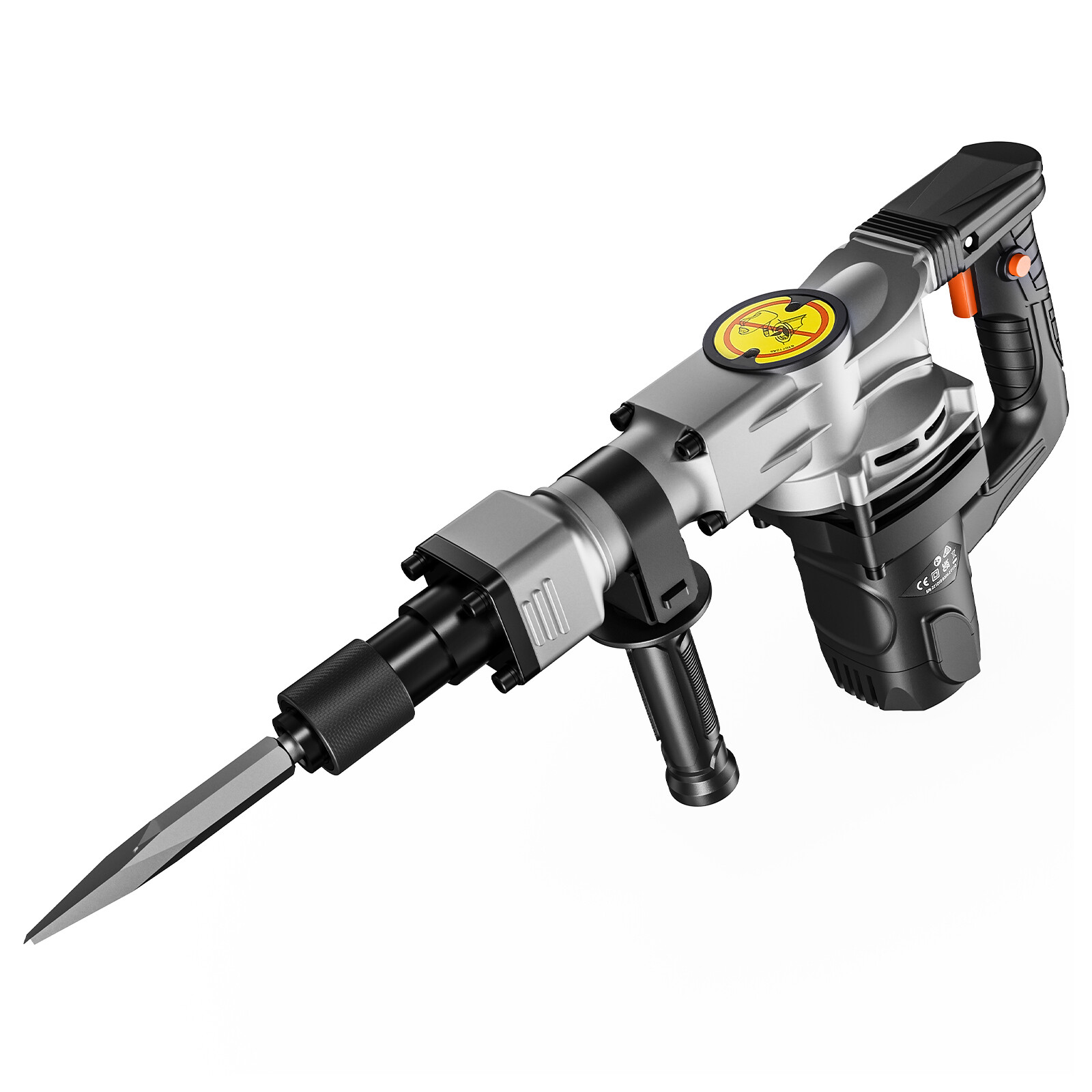 VEVOR Demolition Jack Hammer Concrete Breaker 1400W Hammer 2 Chisel Bit Black