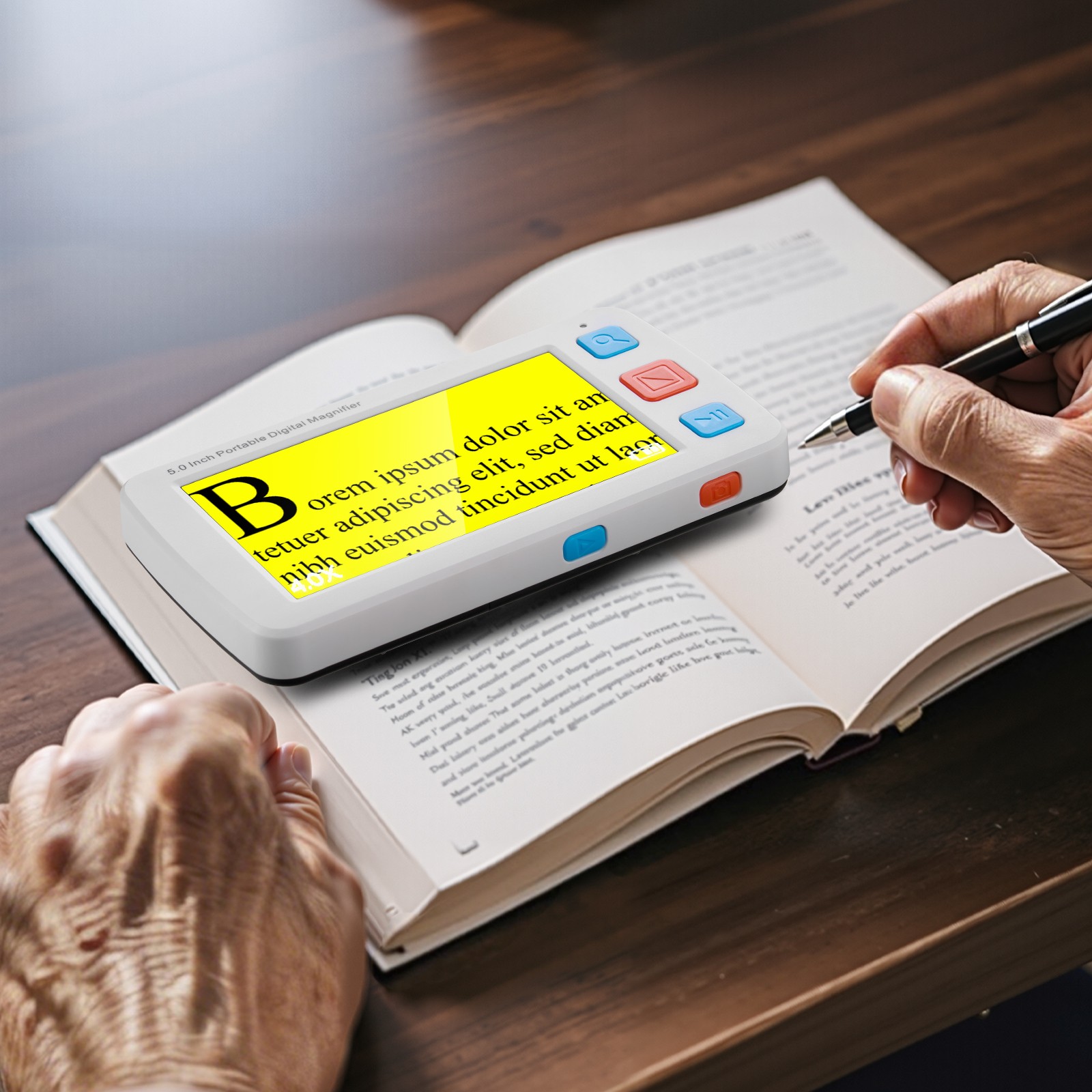 VEVOR Portable Digital Magnifier 5" HD Electronic Video Magnifier 4X - 32X Zoom