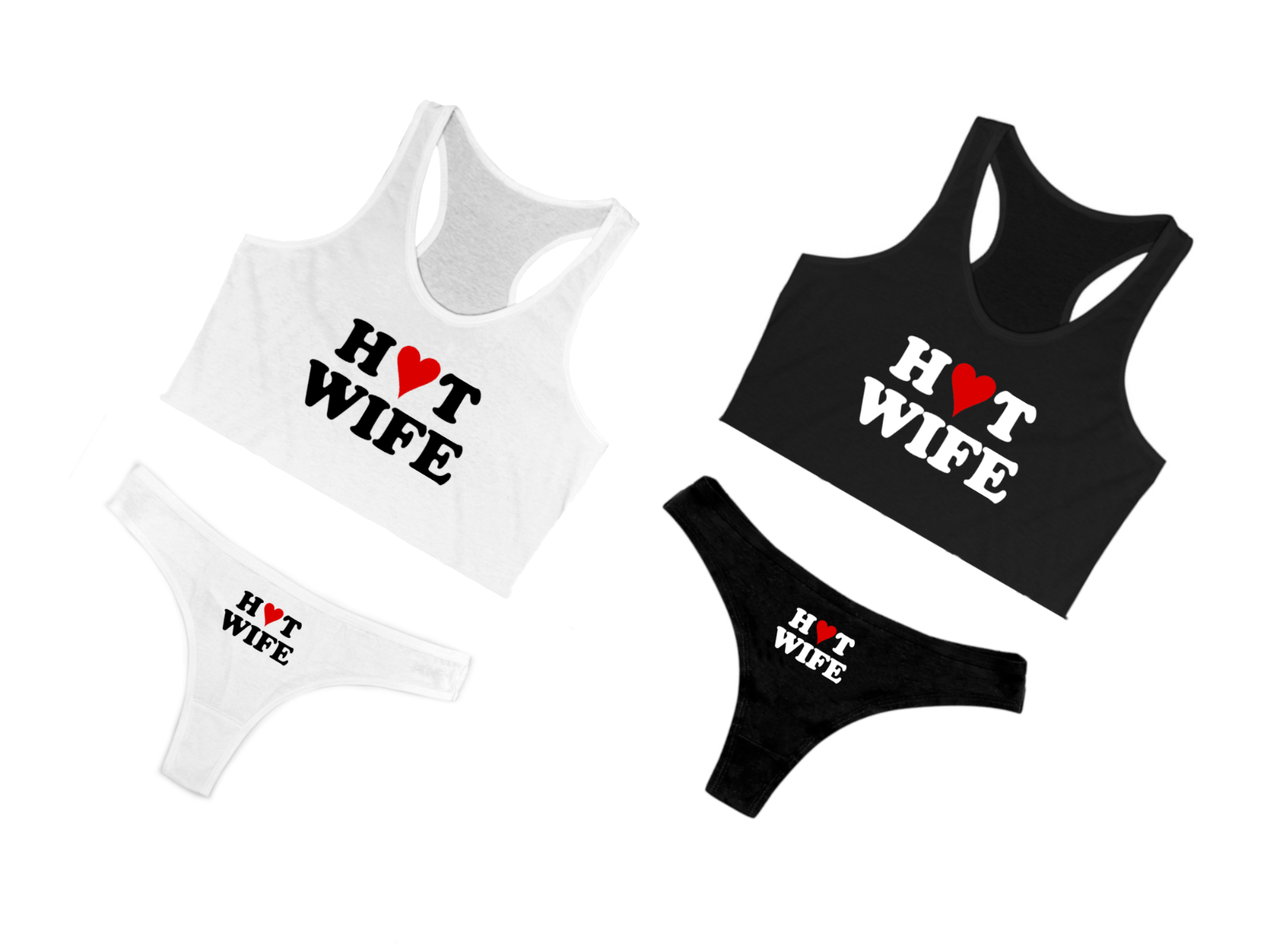 Hotwife Heart Lingerie Set Love Swinger Slut Clothing Shirt Panties
