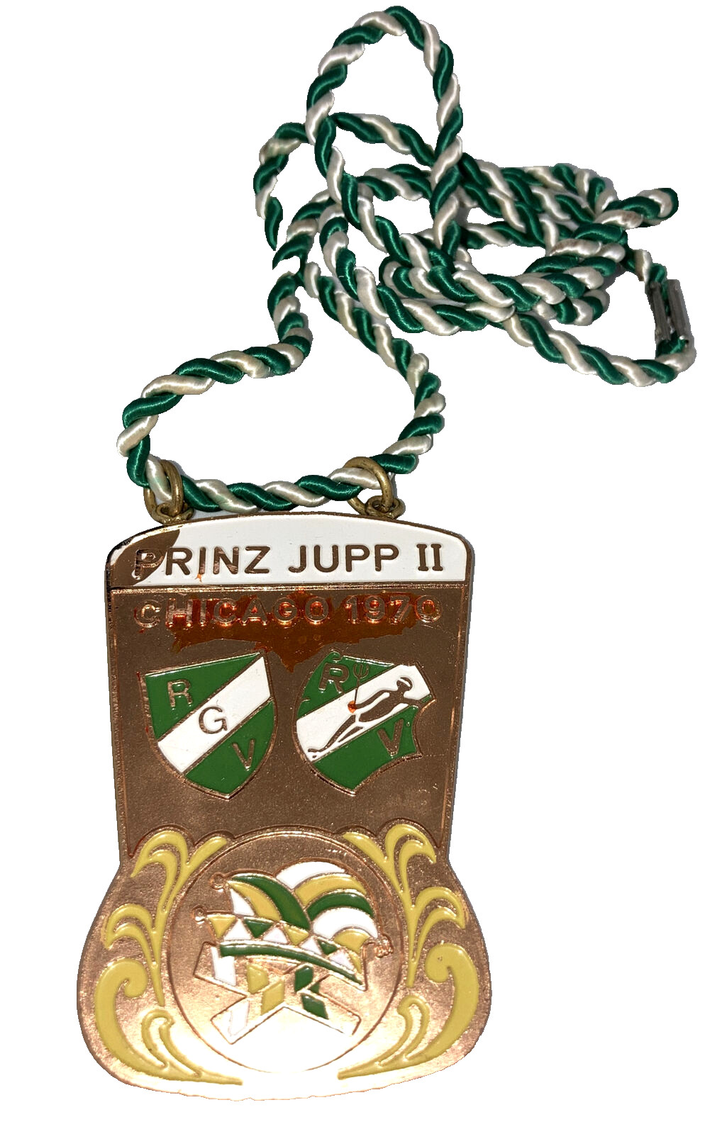 4 vintage Rhein Verein RV Chicago Karneval 1970 -1974 metal order medal