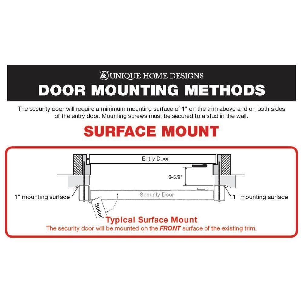 Unique Home Designs Security Door W/ Metal Screen 36" x 80" Mount Steel Copper