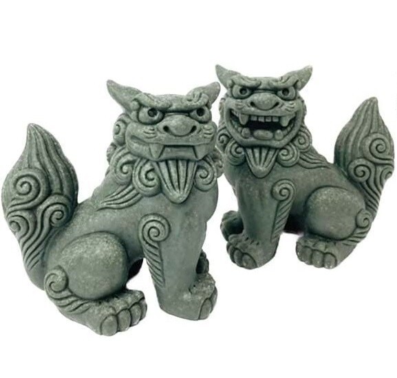 Shisa Ishiganto Lion Dog Statue Entrance Ornament Talisman Mini Okinawa Japan