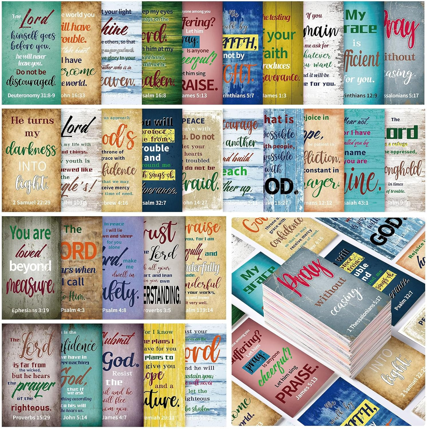 240Pcs Bible Verse Cards with Scriptures Inspirational Encouragement Quote Cards