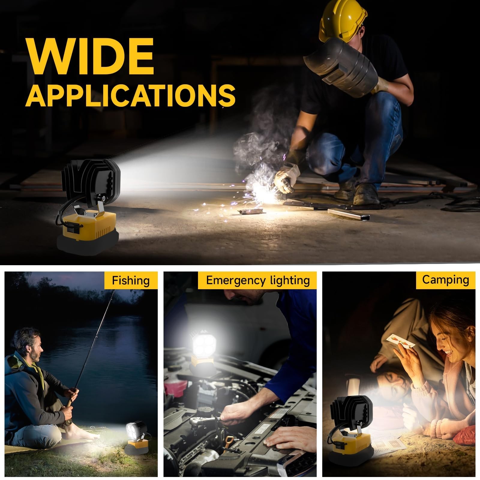 40W 6000LM Flashlight 2-Pack ，LED Work Light Compatible with Dewalt 20V Battery