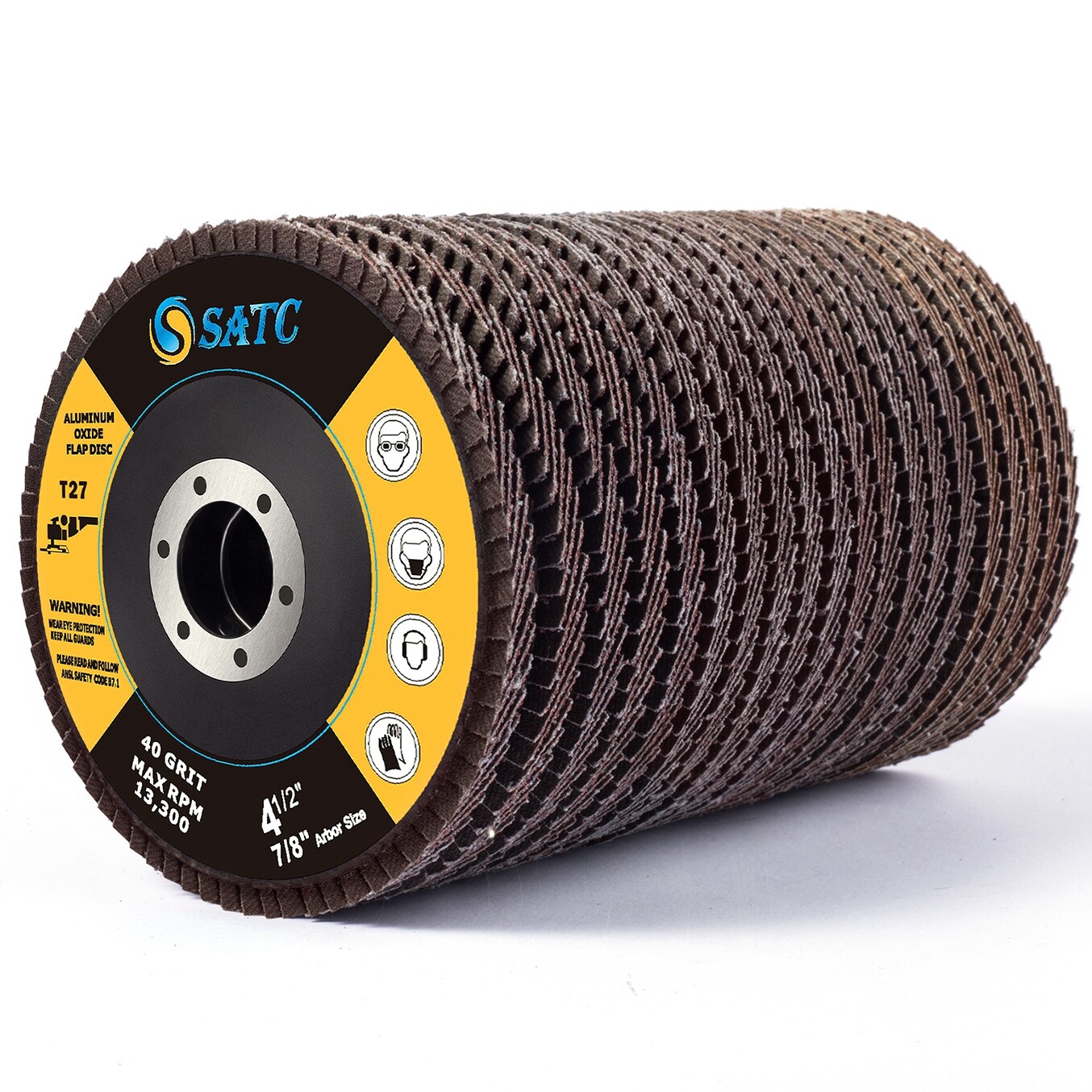 50 PACK 4.5" 4-1/2 Flap Disc 40 Grit  Aluminum Oxide Sanding Grinding Wheels T27