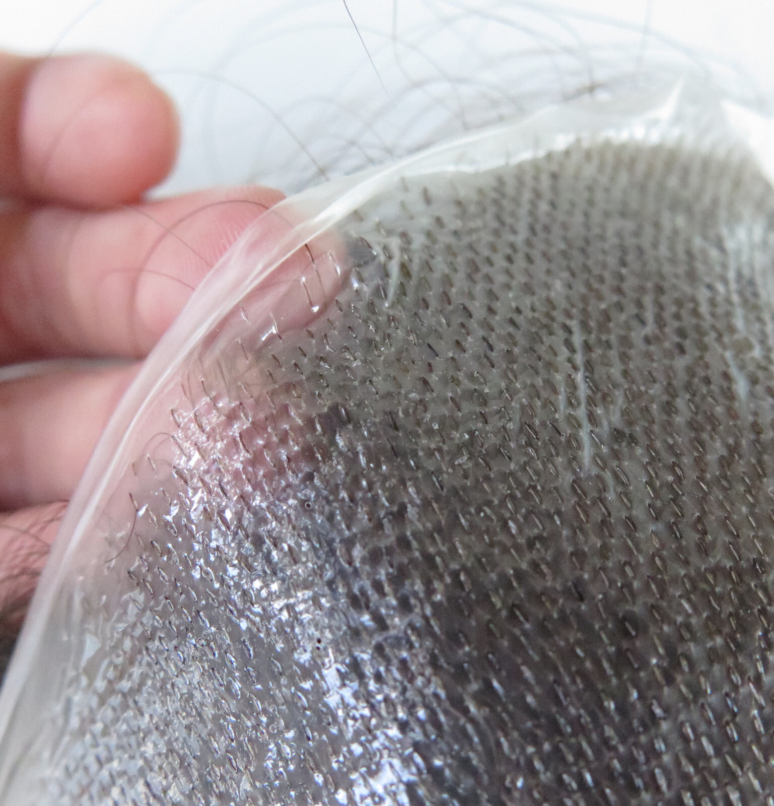 Gent Mens Toupee Human Hair Replacement System Hairpiece Ultra Thin Skin 0.04mm