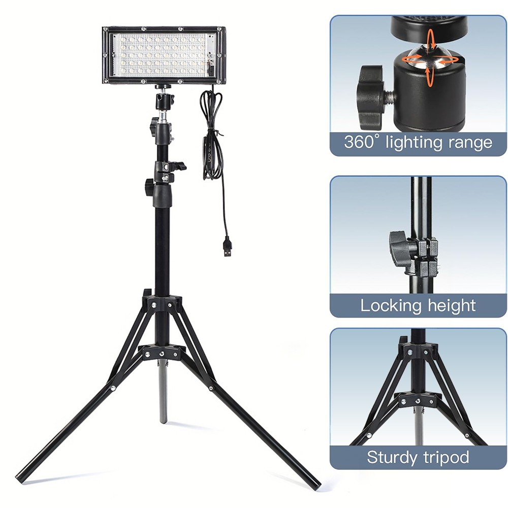 2pcs Adjustable 22000 Lumen LED Work Lights with Foldable Tripod Stand 6500K