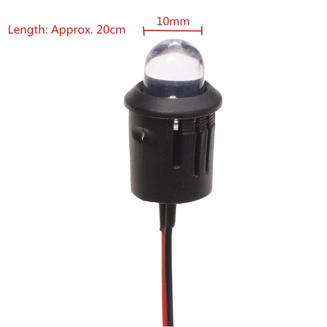 3V 5V 12V 5MM LED Diode Light Clear 20cm Cable Pre-Wired With Plastic Holder