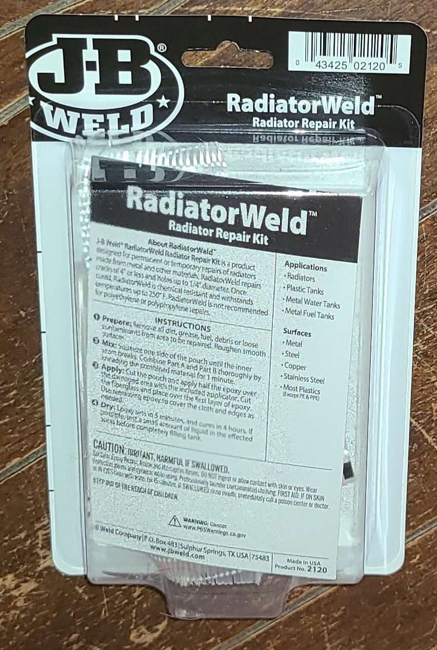 J-B Weld RadiatorWeld RADIATOR Repair Kit: Steel Reinforced Epoxy Kit #2120