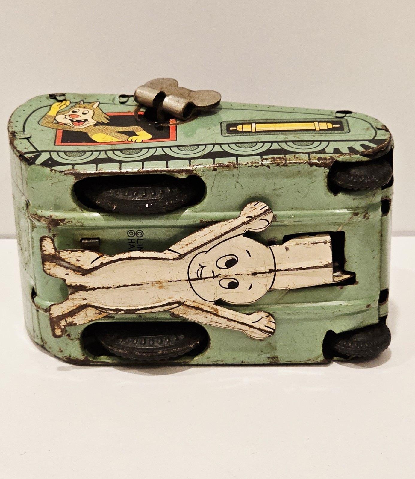 L"CASPAR THE GHOST TURNOVER TANK" LINEMAR 1960, WIND UP