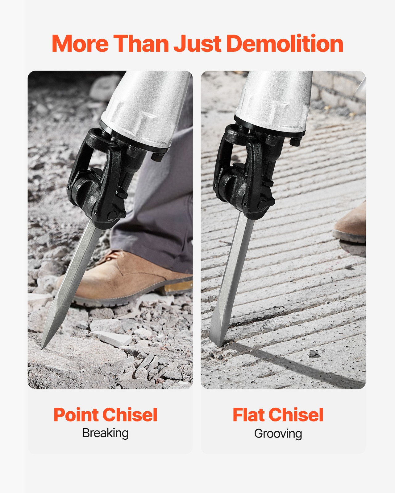 VEVOR Demolition Jack Hammer Electric Concrete Breaker 2100 W 1650 BPM Trolley