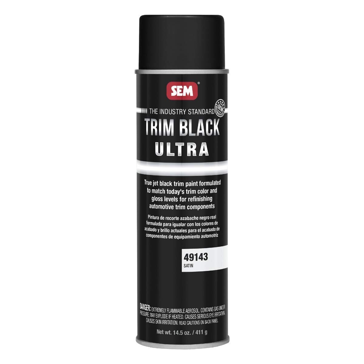 SEM 49143 TRIM BLACK ULTRA SATIN, 20oz CAN