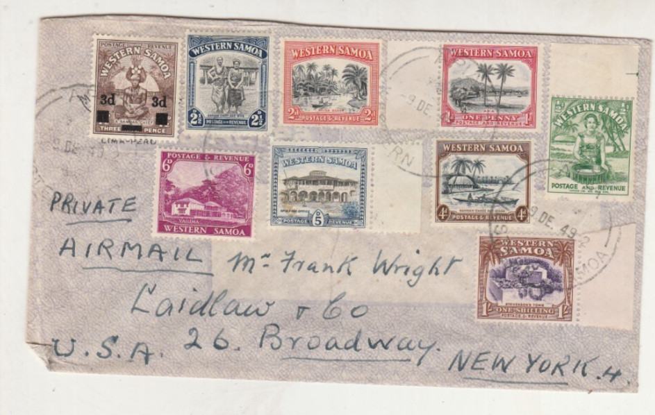 COVER LOVERS SALE #21 (WESTERN SAMOA REGESTERED   AIRMAIL TO US)