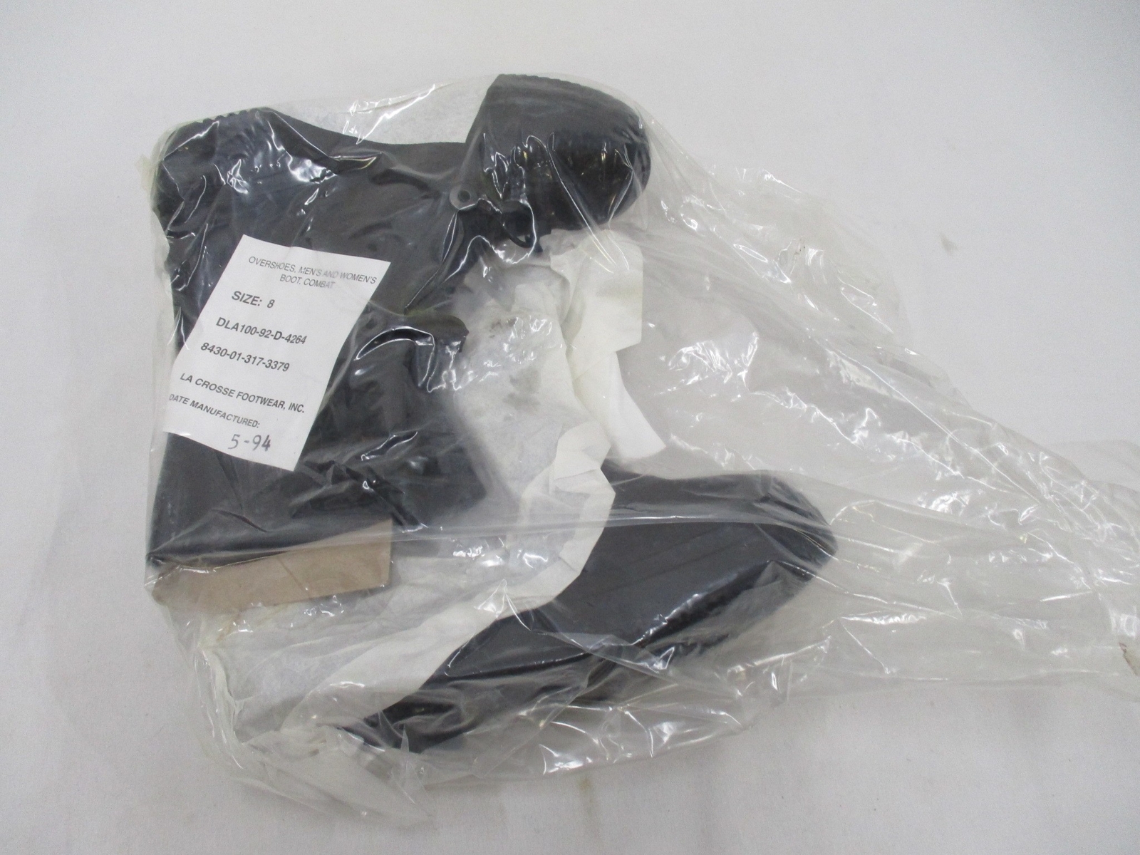 NIB USGI RUBBER OVERBOOTS MILITARY WET WEATHER OIL BOOT COVERS SLIP-ON SIZE: 8