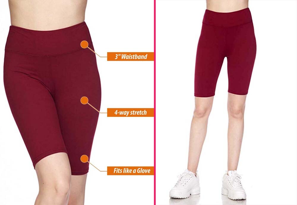 5 Pack Women's 3 inch High Waistband Biker Leggings Bike Shorts Yoga Fitness