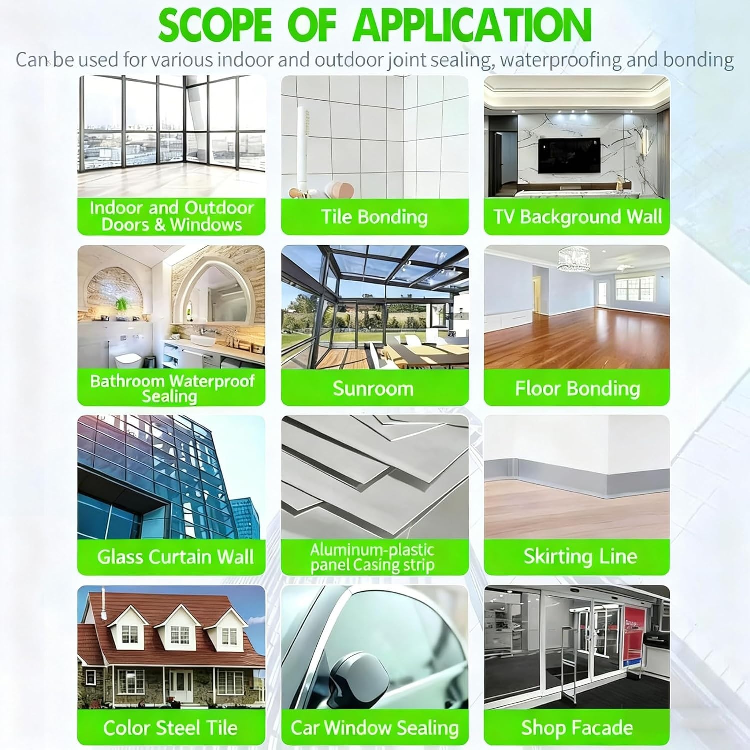 9900 Silicone Sealant Waterproof Adhesive Weatherproof Strong Bond Glass Metal