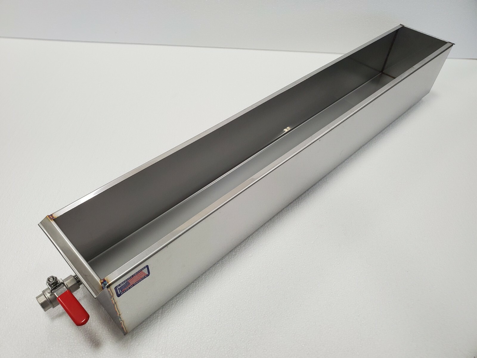 Budget Stainless Steel Parkerizing Tank, Gunsmith, blueing 40"x6"x6", 1/2" valve