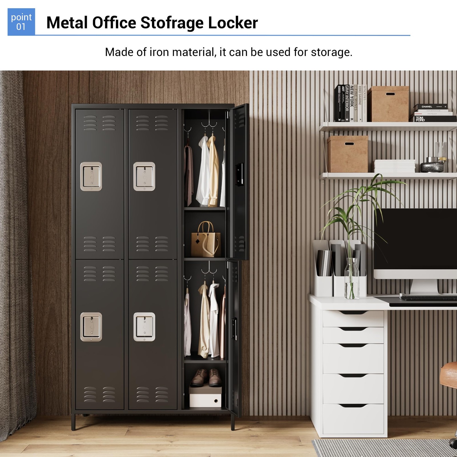 Metal Locker Employee Lockers Steel Storage Locker for Home School Office GYM