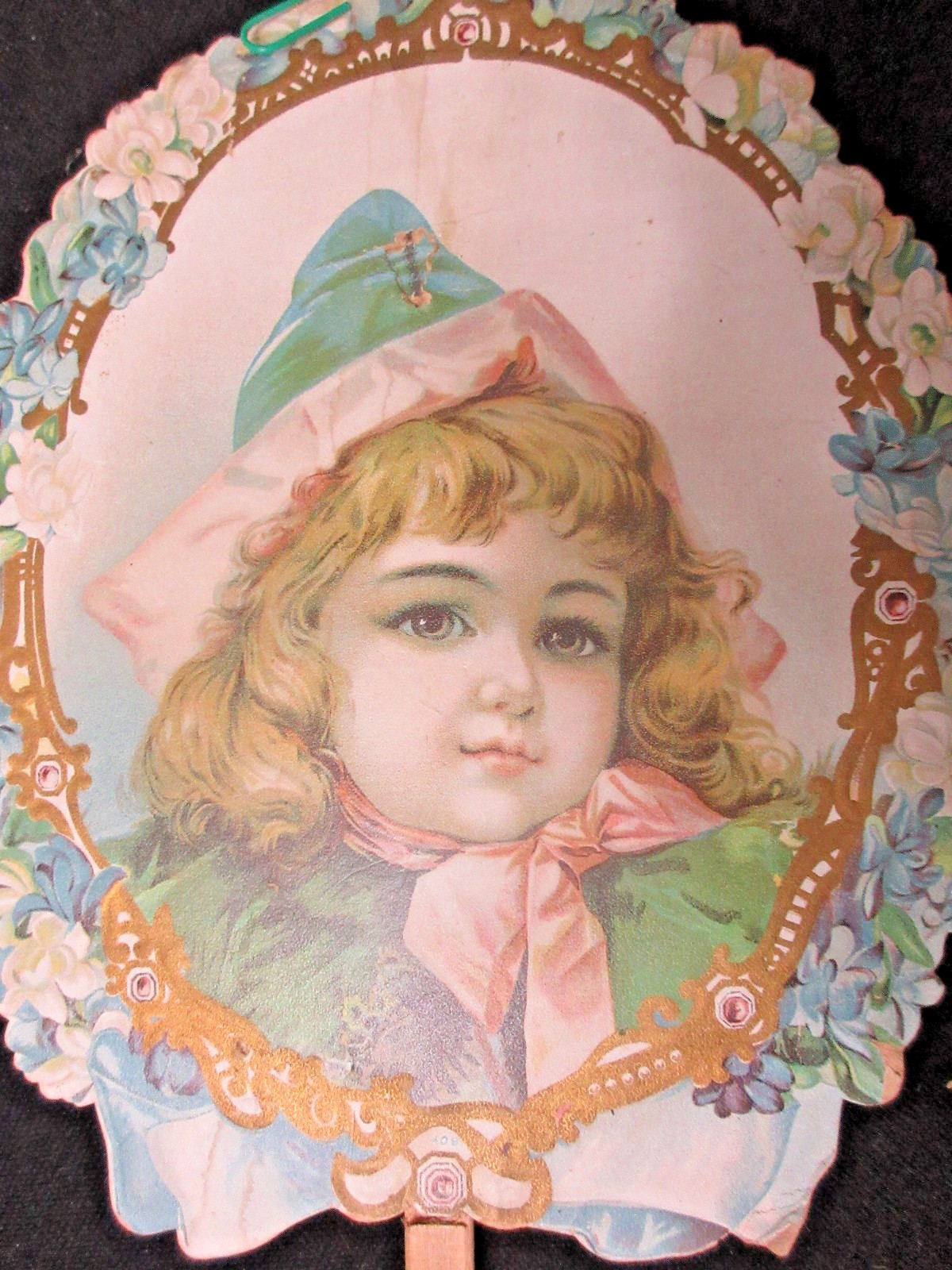 Herseys Boston Boot Shoe Store antique die-cut advertising fan