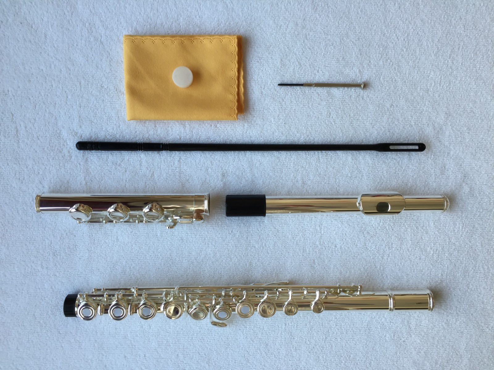 Professional 17 Open Hole Silver Plated Flute E Key B Foot