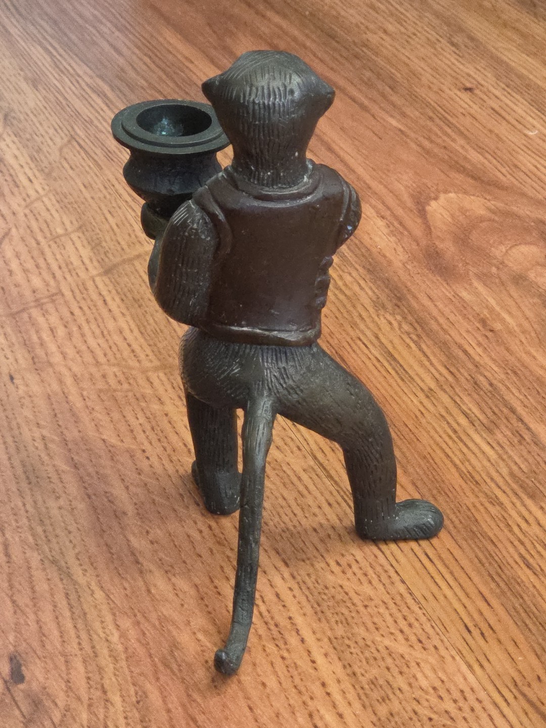 Antique Vienna Bronze Monkey Sculpture with Candle Holder 6.5" #2