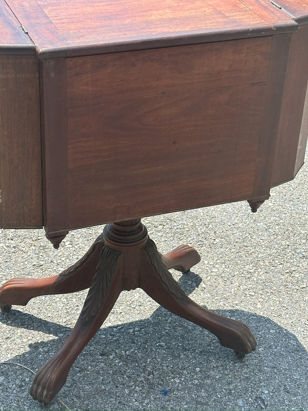 antique 1800s walnut sewing stand table Lancaster pa provenance Washington