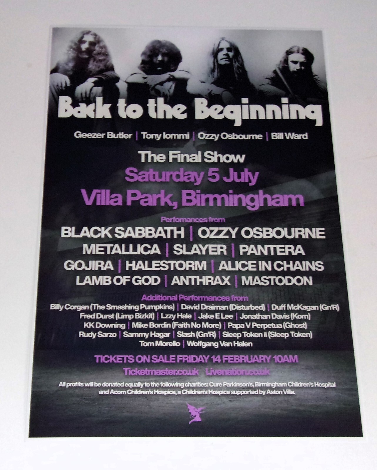 Black Sabbath Ozzy Osbourne Promo Back to the Beginning 2025 Poster 19"x13"