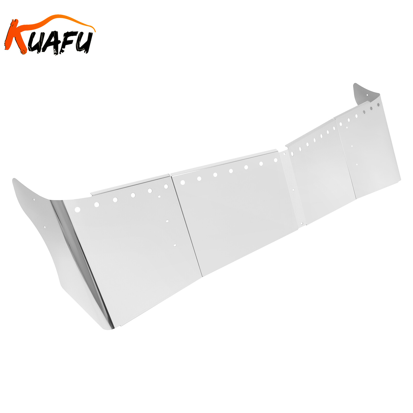 Stainless Steel Bulleye Hole Roof Sun Visor 14" For Kenworth W990 T680 T880